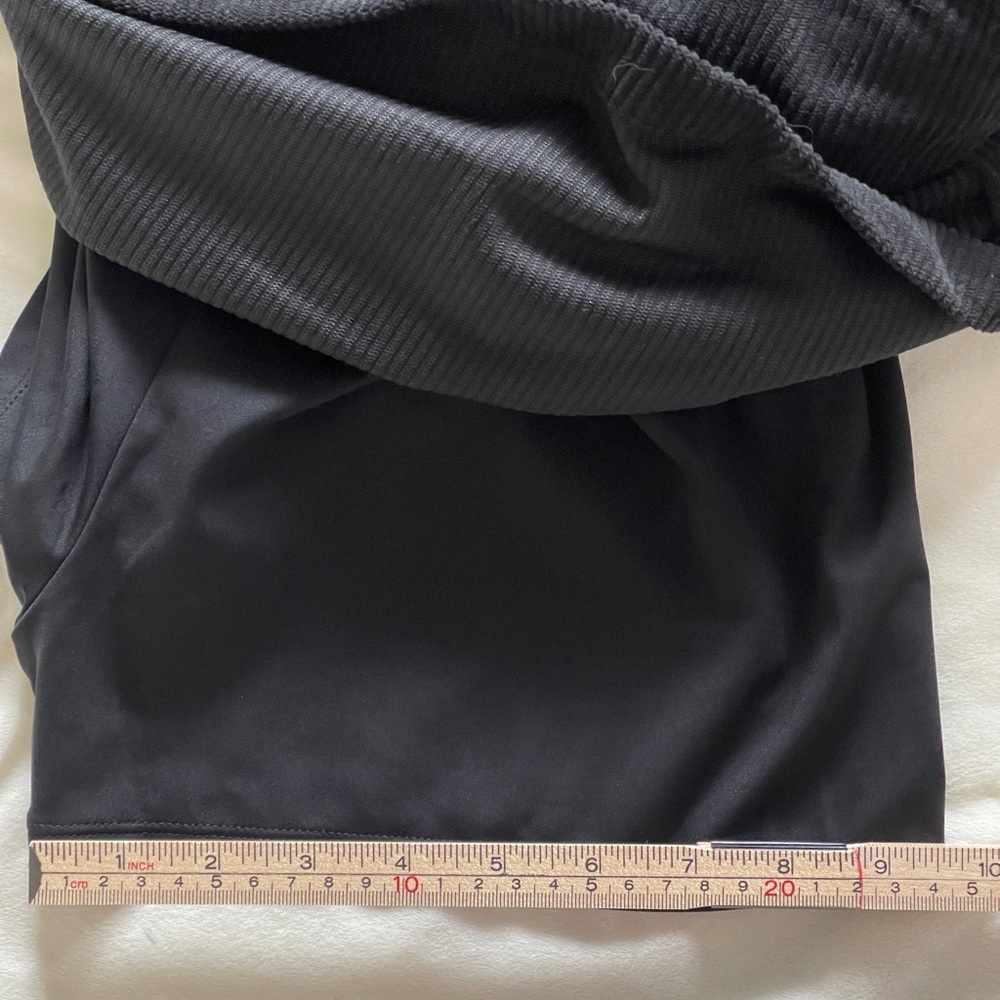 Halara Corduroy Skort Black Mini A-Line Ribbed Athleisure Skirt Shorts Medium - Picture 9 of 9